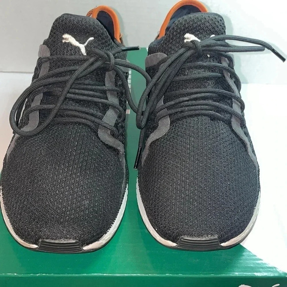 PUMA IGNITE NETFIT TSUGI BLACK/ORANGE SNEAKERS - Picture 2 of 5